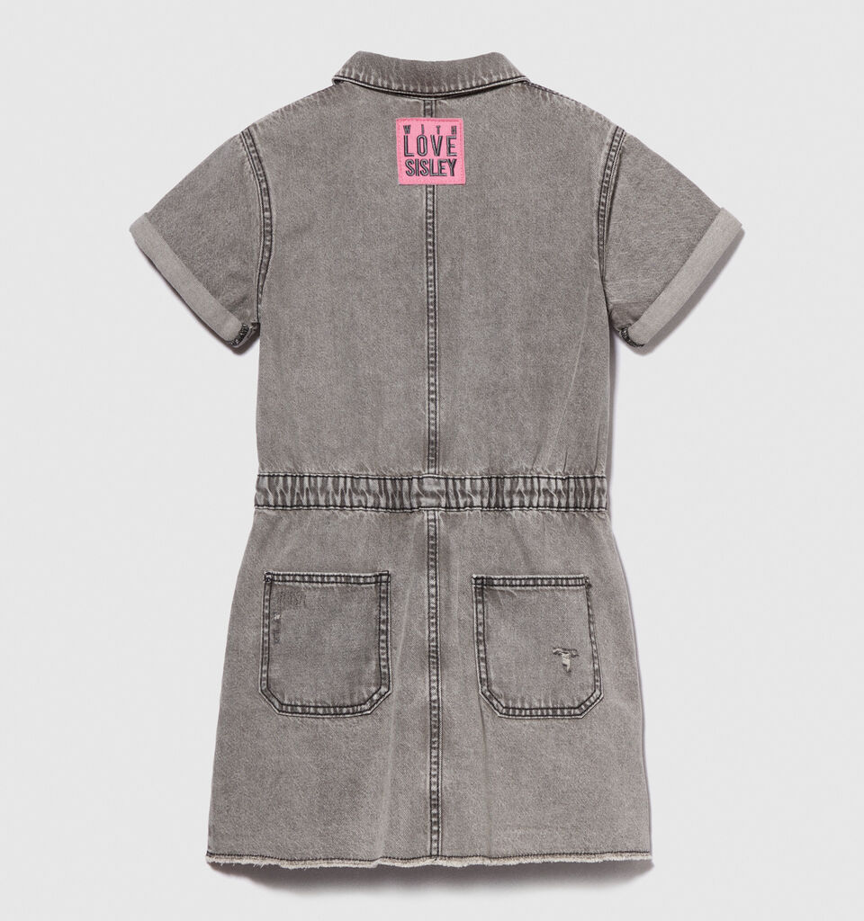 Denim dress with tears - girls' dresses - Light Gray | Sisley Young image number 2
